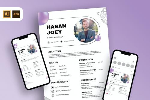 Programmer Resume Flyer Template Set