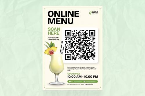 QR Code Cafe Menu Flyer