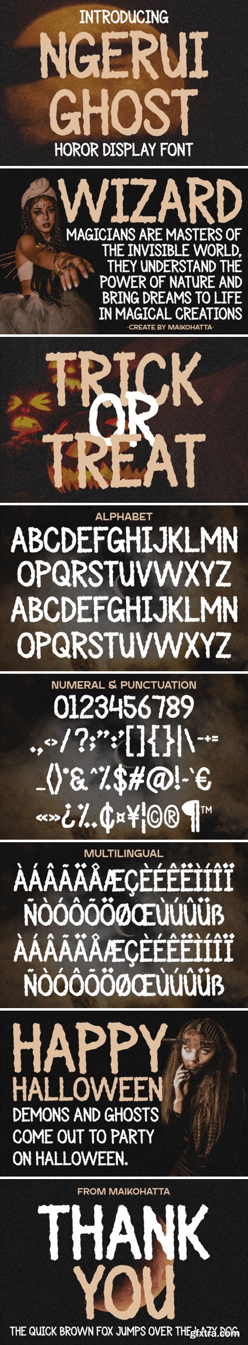 Ngerui Ghost Font