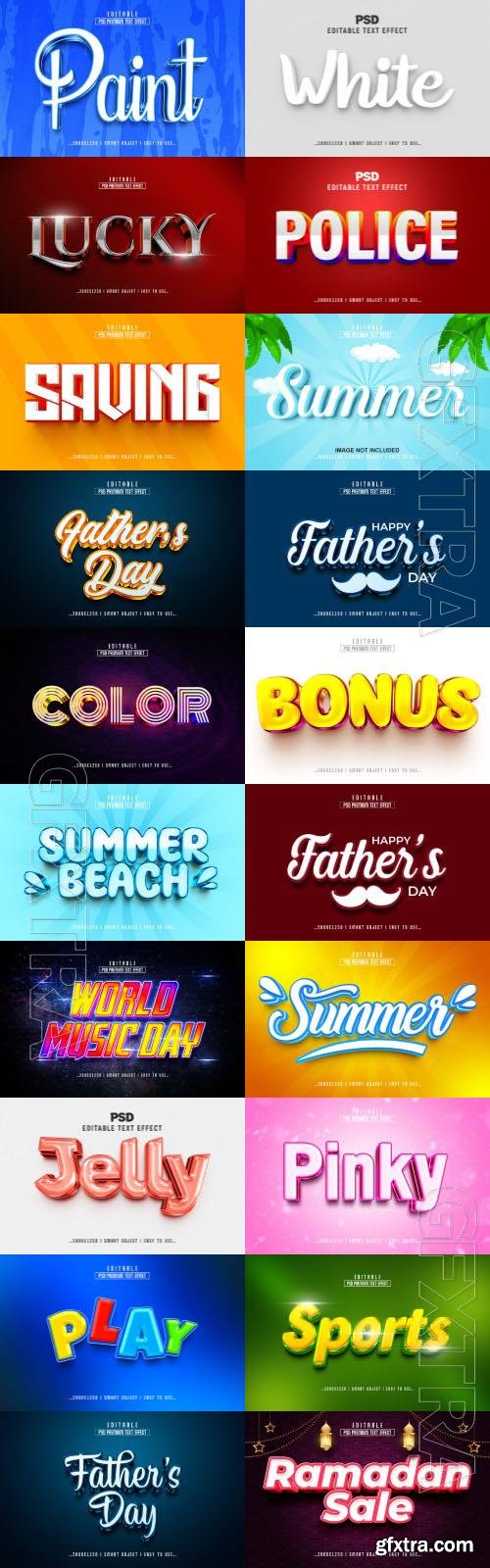 20 Psd style text effect editable set vol 64