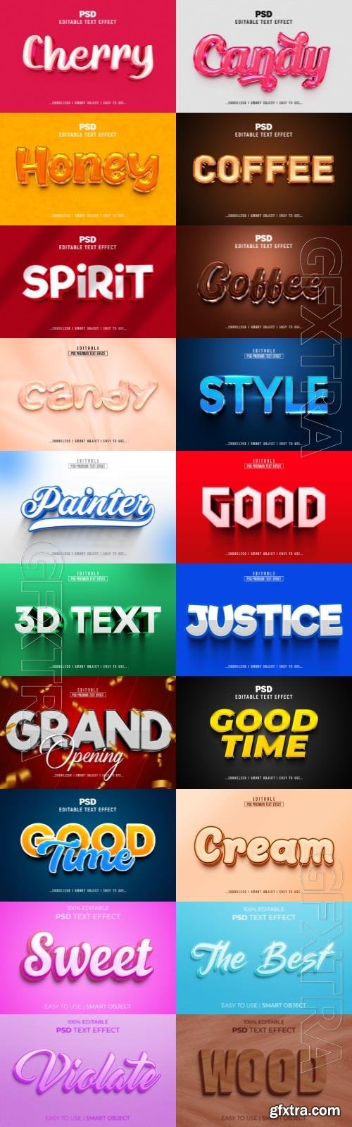 20 Psd style text effect editable set vol 59