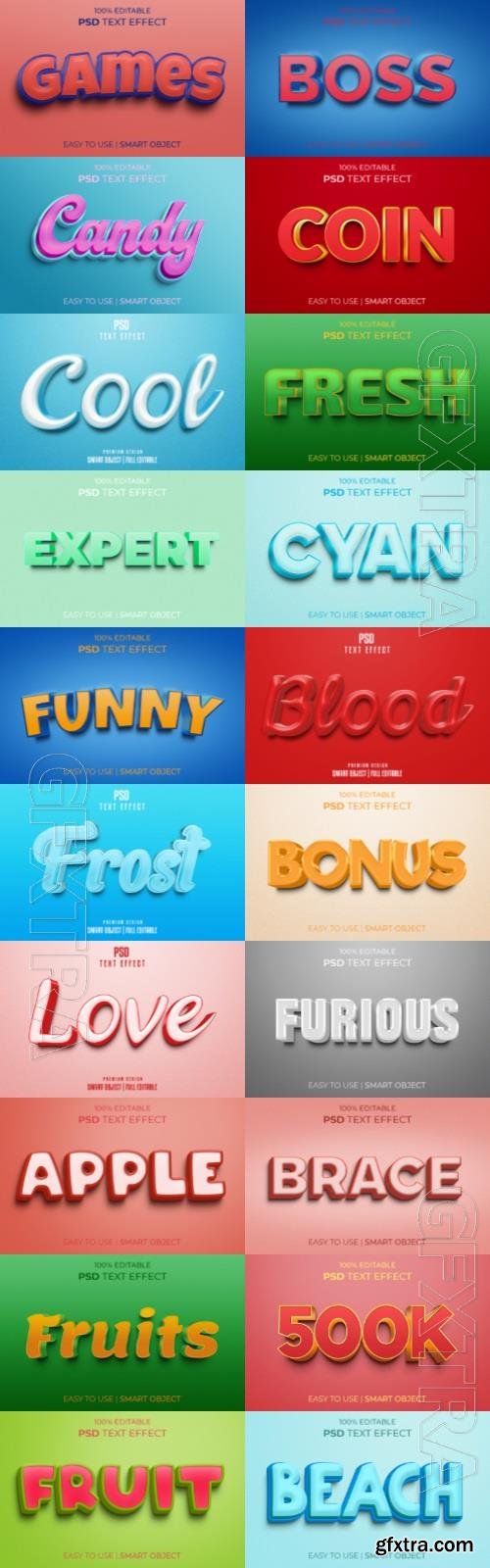 20 Psd style text effect editable set vol 56