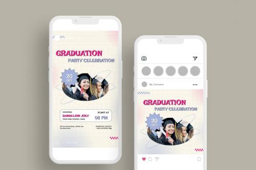 Y2K Minimalist Graduate Celebration Flyer Template