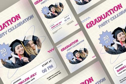 Y2K Minimalist Graduate Celebration Flyer Template