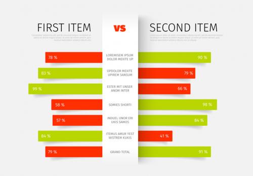 Comparison Bar Graph with 2 Colors Infographic - 191535806