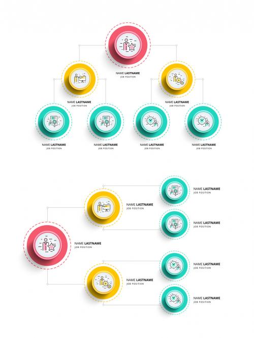 Colorful Company Hierarchy Organogram Infographic Layout 1 - 192038703