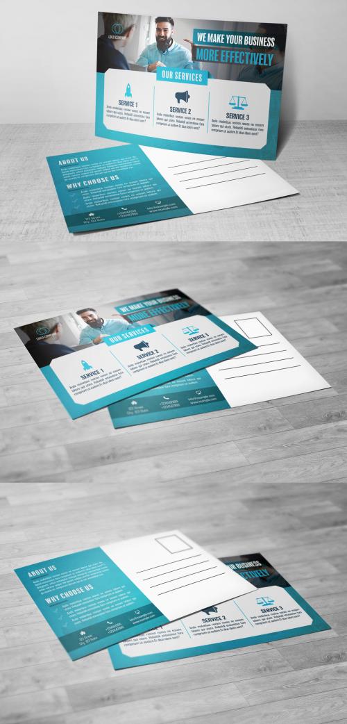 Business Postcard Layout with Blue Accents 1 - 192204043