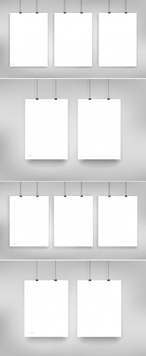 Hanging Posters Mockup Set 1 - 192337670