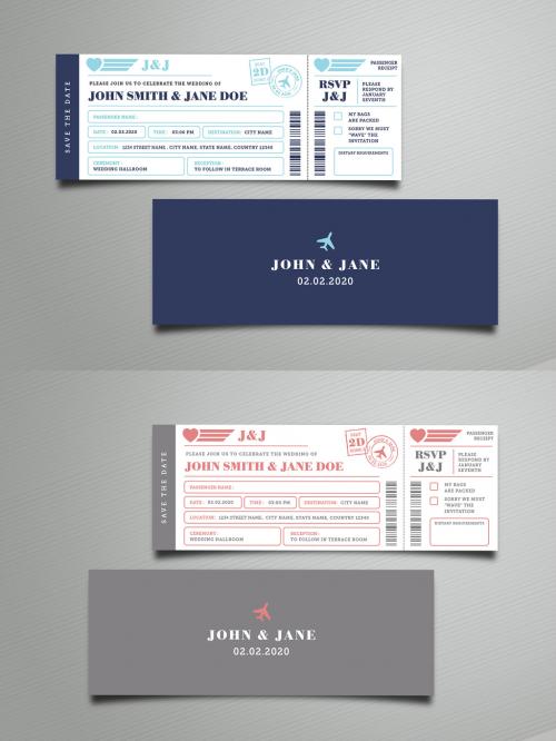 Boarding Pass Wedding Invitation Ticket - 192364760