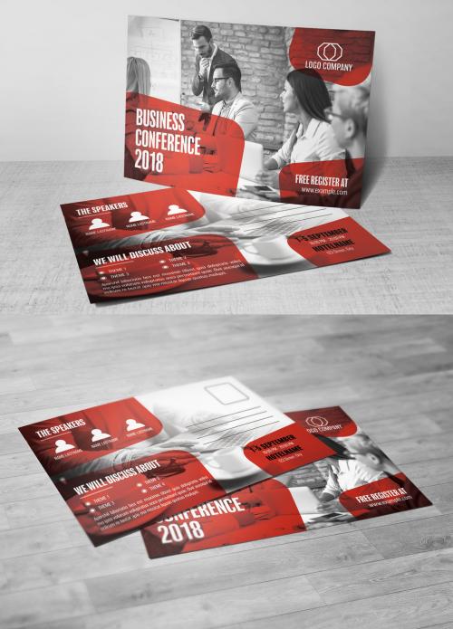 Corporate Postcard Layout with Red Accents 1 - 193604189