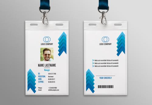 Blue Chevron ID Card Layout 1 - 194038027