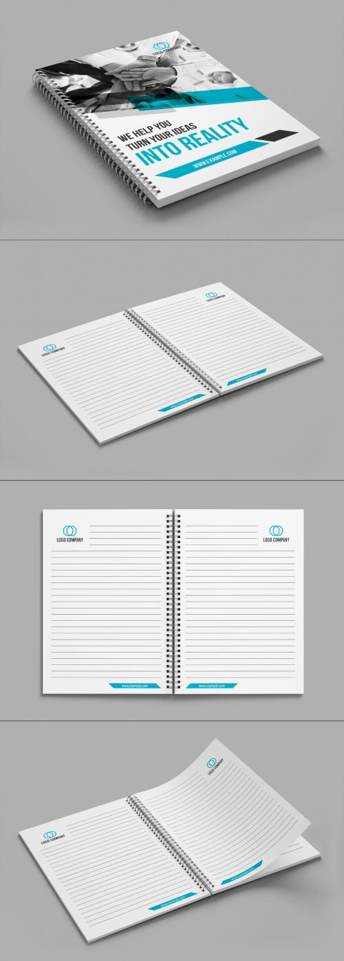 Notebook Layout with Blue Accents 1 - 194039167