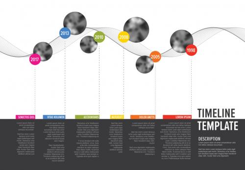 Wavy Lines Horizontal Timeline Layout - 194483944