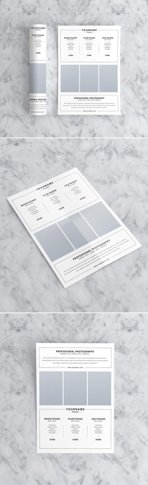 Photography Business Price List Flyer Layout - 194495355