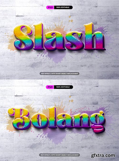 3D Rainbow - Editable PSD Text Effect