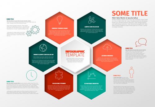 Colorful Hexagons Infographic Layout - 195376611