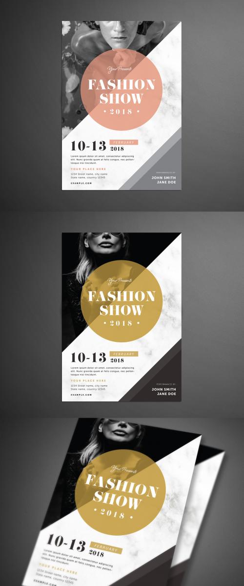 Fashion Show Flyer Layout with Marble Texture 1 - 196235697