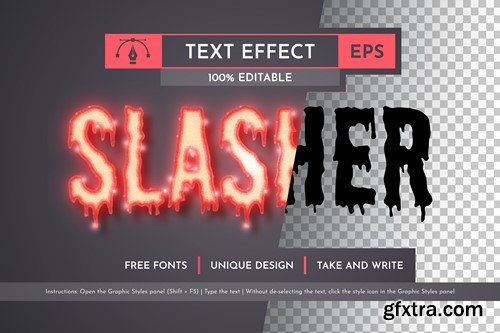 Slasher - Editable Text Effect, Font Style TDBYTKT