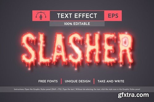 Slasher - Editable Text Effect, Font Style TDBYTKT