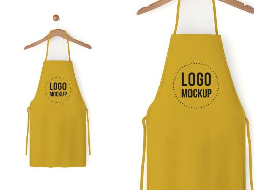 Apron on Wooden Hanger Mockup - 197112963