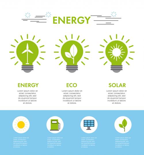 Energy and Ecology Infographic with Illustrations - 197541973