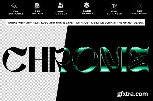 Shiny Chrome Text Effect 3 PSD UZV28E7