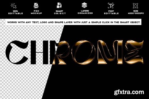 Shiny Chrome Text Effect 3 PSD UZV28E7