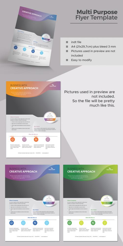 Flyer Layout with Gradient Header - 198212928