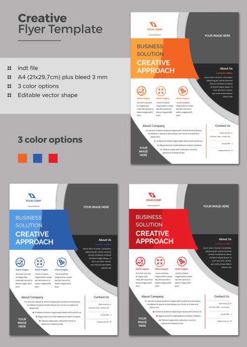 Flyer Layout with Bright Banner Element - 198215295