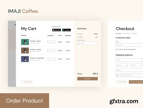 Imaji Coffee Website - Coffee Shop and Online Shop UI Kit Ui8.net