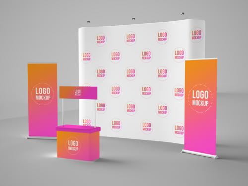 Banners, Backdrop, and Kiosk Mockup - 198647943