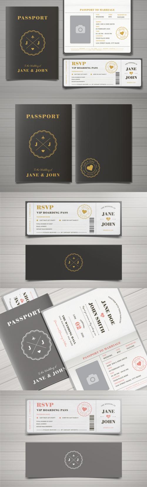 Passport Wedding Invitation Set - 198652470