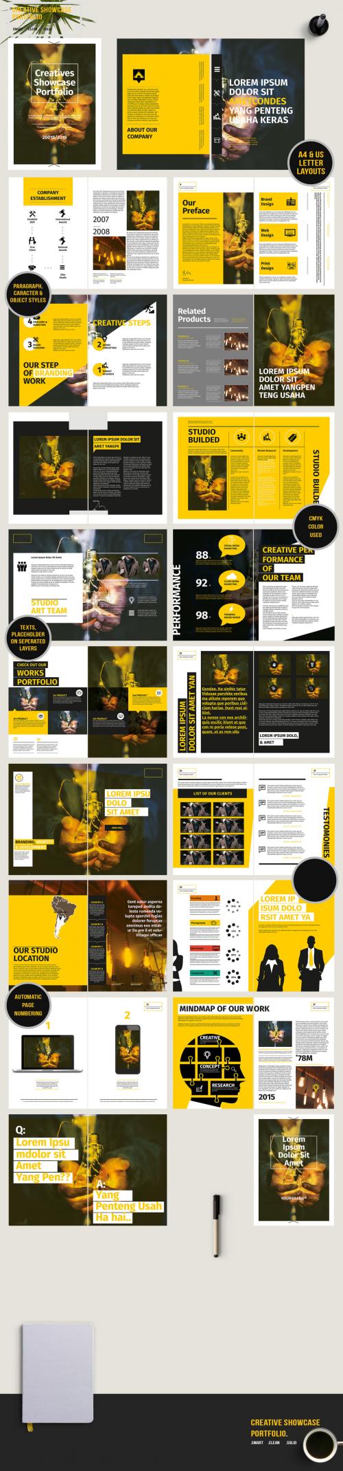 Portfolio Layout With Yellow Accent - 199167789