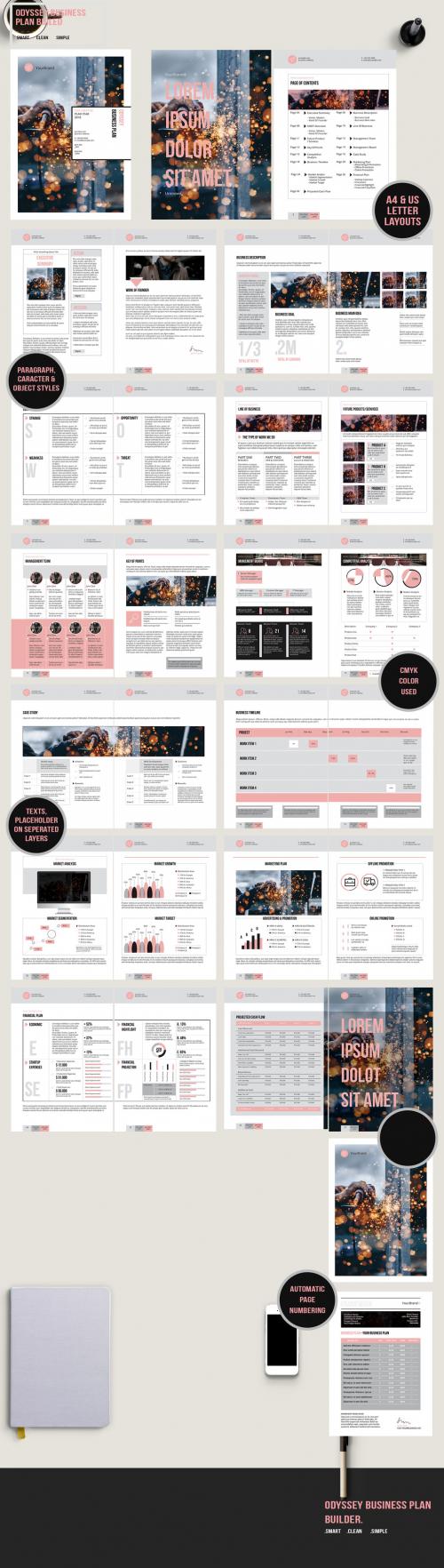 Pink and Gray Business Plan Layout - 199174369