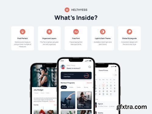 Helthyess - Fitness Mobile App UI Kit Ui8.net