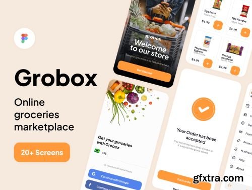 Grobox - Groceries Marketplace UI Kit Ui8.net