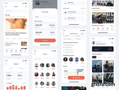 Helthyess - Fitness Mobile App UI Kit Ui8.net