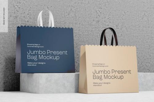 Premium PSD | Jumbo present bags mockup Premium PSD