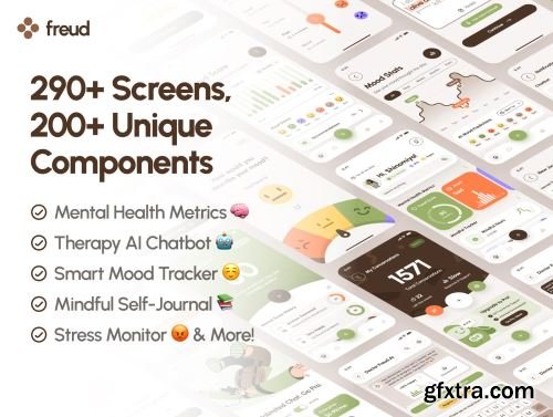 freud UI Kit: AI Mental Health App Ui8.net