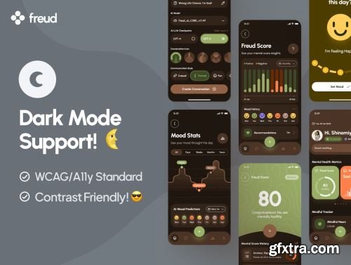 freud UI Kit: AI Mental Health App Ui8.net