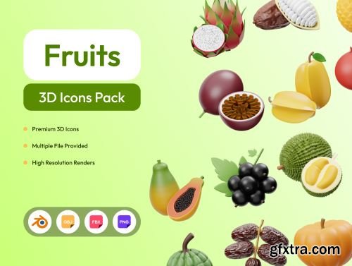 Fruits 3D Icon Ui8.net