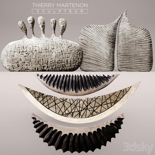 Set Sculpture Thierry Martenon, figurine, carving, abstraction, modern art, art