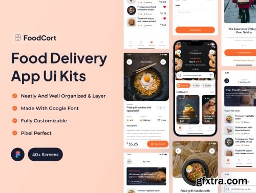 FoodCort - Food Delivery App Ui Kits Ui8.net