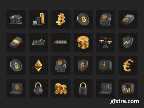 Fintech 3D Icons Ui8.net