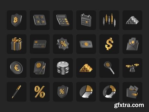 Fintech 3D Icons Ui8.net