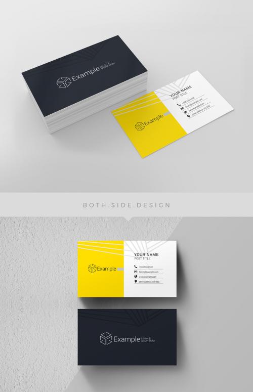 Black, Yellow, and White Business Card Layout - 200306311