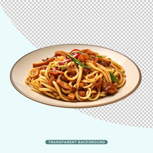 Premium PSD | Bami fried on plate Premium PSD