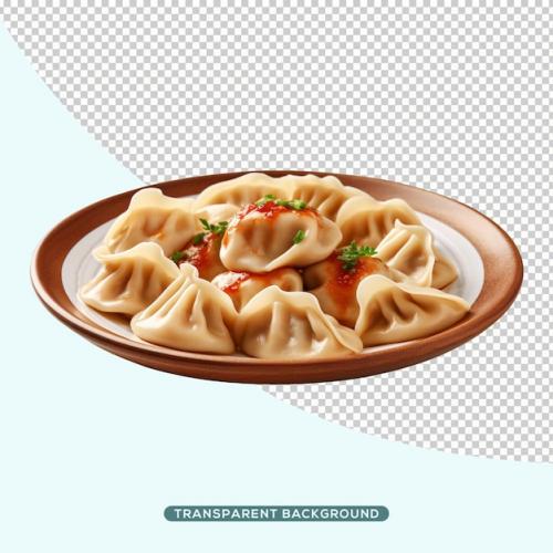 Premium PSD | Pelmeni on plate Premium PSD