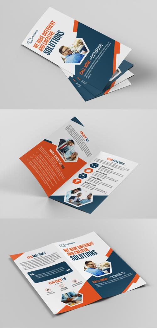 Brochure Layout with Orange and Blue Accents - 200450126