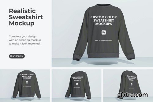 Crewneck sweatshirt realistic mockup W5RQPVC